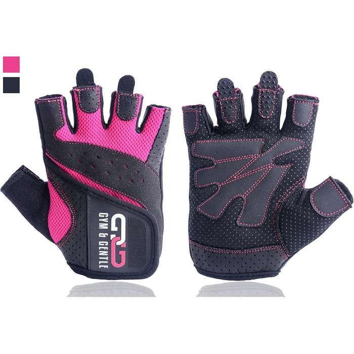 Фитнес рукавички для жінок Gym & Gentle - захист під час занять спортом, силових тренувань, їзди на велосипеді, бодібілдингу, тренувань з гантелями (XS, S, M, L) Рожевий M