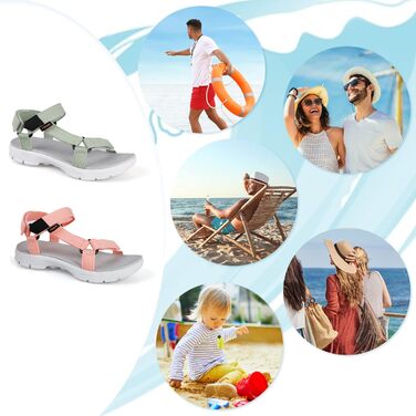 Жіночі сандалі Rieker для активного відпочинку та трекінгу, зелені, 39 EU