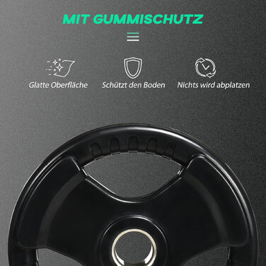 Набір гантелевих дисків SportNow, 2 шт., 15 кг кожен, з трьома ручками, захисне гумове покриття, метал.