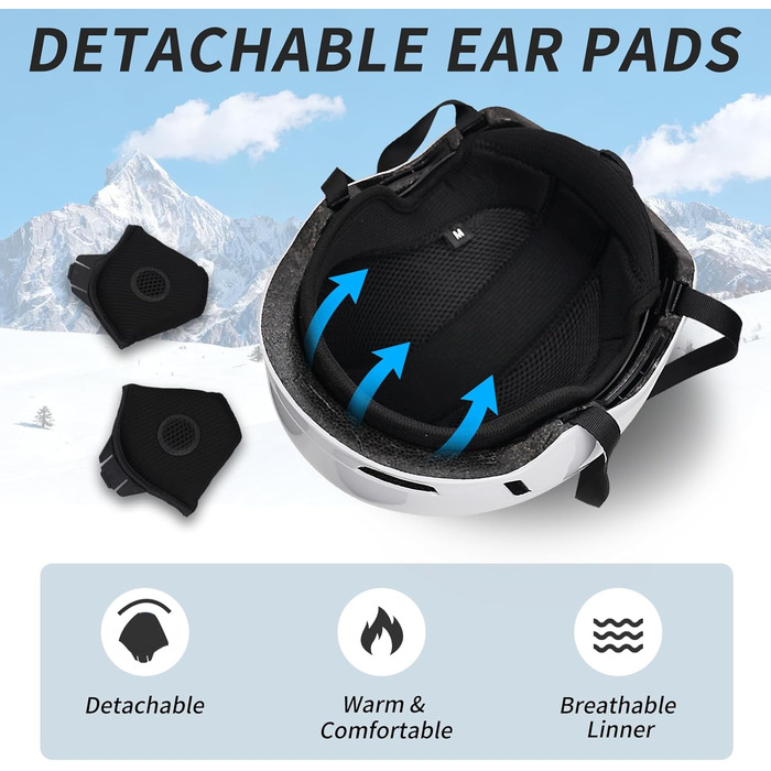 Шкільний комплект: сноубордний шолом з маскою та окулярами DXH811, унісекс, знімні навушники, регульований, для сноубордингу та катання на лижах