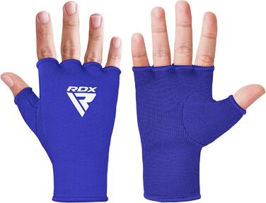 Боксерські рукавички RDX, бокс, муай-тай, ММА, тренування, еластичні бандажі, захист рук, блакитно-білі, розмір S