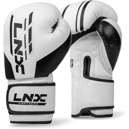 Боксерські рукавички LNX Challenge 16 Oz для чоловіків, жінок і дітей, кікбоксинг, бокс, муай-тай, MMA, білі