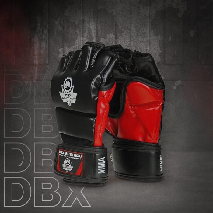 ММА рукавички DBX Bushido E1V3 для чоловіків, зручні рукавички для боксу та греплінгу, ідеально підходять для тренувань з кікбоксингу та ММА