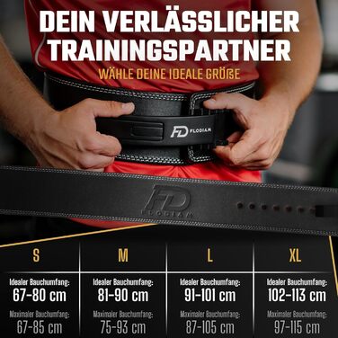 Пояс для важкої атлетики Flodiam Profi Full Power для чоловіків і жінок, з швидкорегулюванням, важільною пряжкою, з буйволячої шкіри, для пауерліфтингу та фітнесу