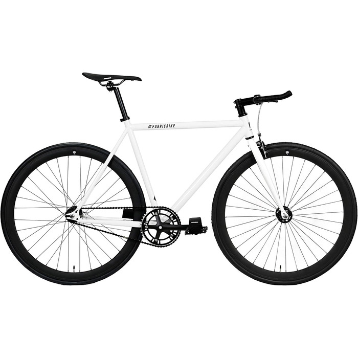 Велосипед FabricBike Original Pro Hi-Ten сталь, фікс, сингл-спід, міський, 8 кольорів, 3 розміри, 10,45 кг, Pro White & Matte Black, L-58 см