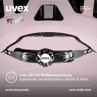 Велосипедний шолом uvex Stride Style універсальний, міцний, з індивідуальним регулюванням розміру, безпечний та багатофункціональний