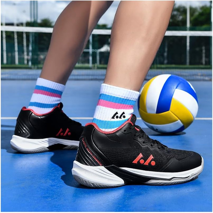 Волейбольні кросівки для чоловіків, кросівки для залу, тренувальні кросівки, легка амортизація, неслизька підошва, розміри 38-48 EU (42 EU, Чорний)