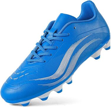 Футбольні бутси для чоловіків та хлопчиків, шипована підошва, мікрофібра, для штучного газону, білі та червоні, розмір 35 EU, блакитні