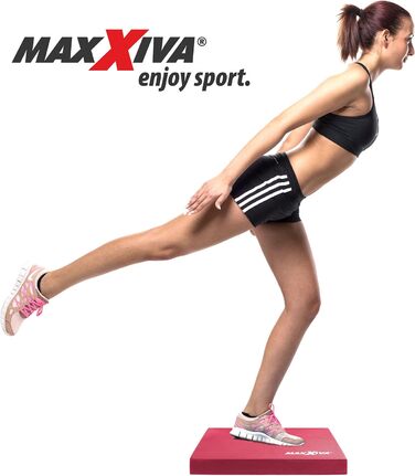Балансувальний килимок MAXXIVA 50x40x6 см для фітнесу, йоги, пілатесу, реабілітації, червоний