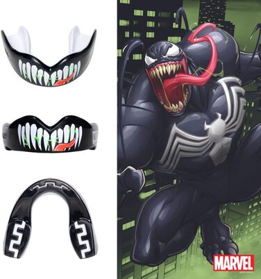 Захисна капа для рота Marvel Venom для дорослих і дітей, для контактних видів спорту: регбі, ММА, єдиноборства, кікбоксинг, дзюдо, хокей, бокс, юніорська (до 11 років), Venom