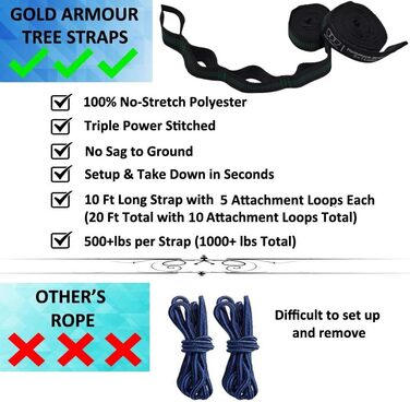 Гамак для кемпінгу Gold Armour - легкий, портативний, з сумкою, для дорослих та дітей (фуксія/рожевий, зелений)