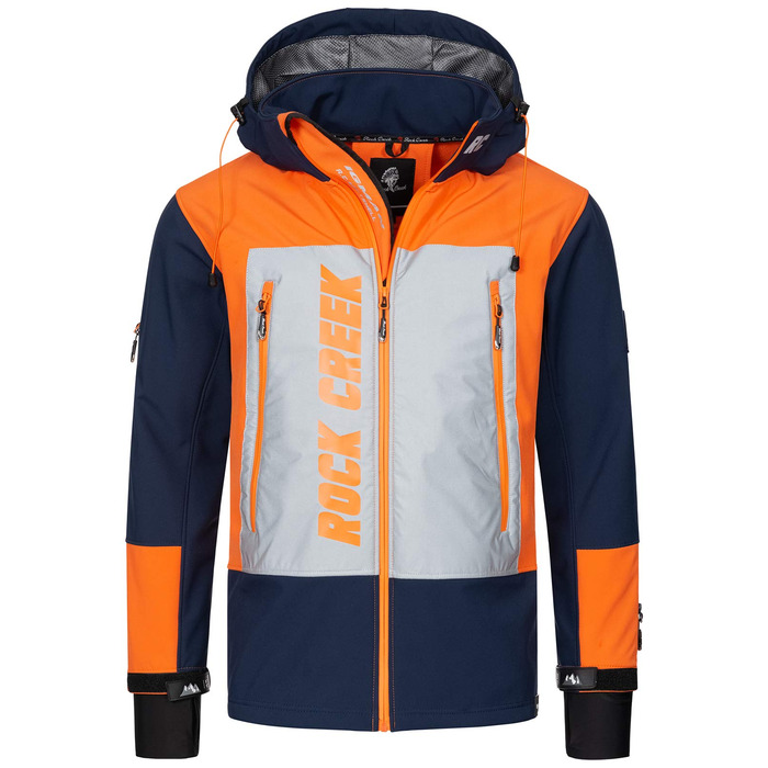 Чоловіча куртка-софтшелл Rock Creek Outdoor H-238, темно-синя, розмір 3XL
