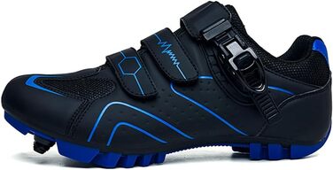 Велосипедні черевики для чоловіків та жінок, MTB, Mountainbike, кросівки, дихаючі, для активного відпочинку, сумісні з SPD, блакитні (46 EU)