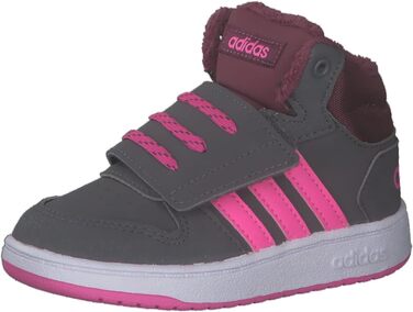 Кросівки Adidas Hoops Mid 2.0 для дітей (22 EU, сірий, рожевий, чорний)