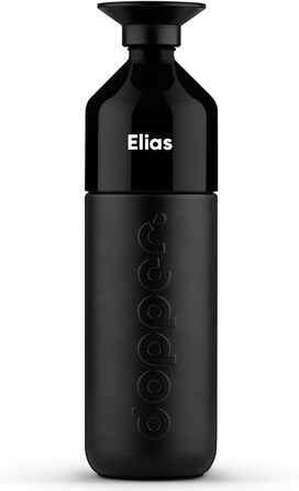 Іменна термос-пляшка Dopper Insulated 1 л, нержавіюча сталь, чорна – термочашка для води, кави, чаю, подвійні стінки, герметична, зберігає холод 24 год/тепло 9 год