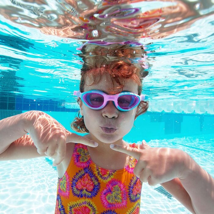 Дитячі плавальні окуляри Zoggs Little Super Seal з UV-захистом та швидким регулюванням, для дітей до 6 років, рожеві/фіолетові