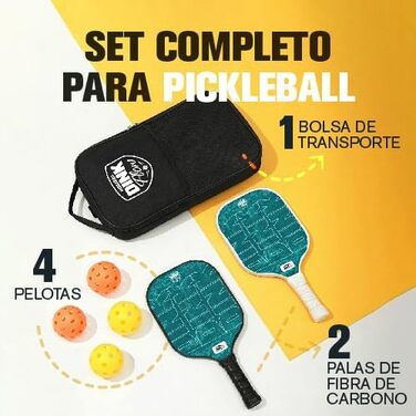 Набір для піклболу: 2 ракетки з карбону, 4 м'ячі, сумка. Ідеально для гри в приміщенні та на вулиці