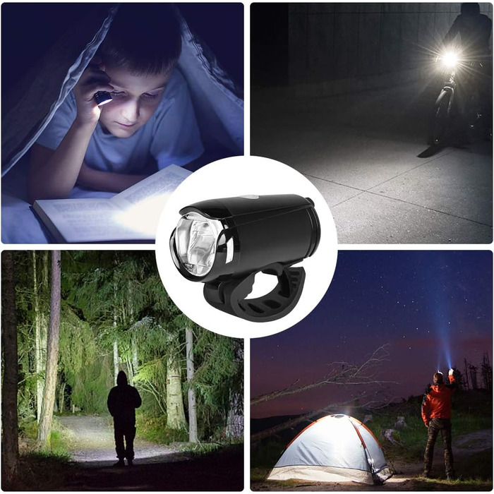 Набір велоліхтарів Opard: передній ліхтар LED, USB-зарядка, водонепроникний, схвалений StVZO, 2 режими освітлення