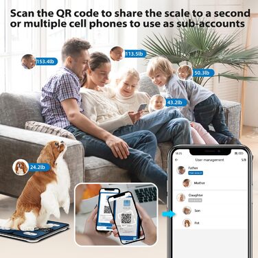 Інтелектуальна вага ABLEGRID для вимірювання ваги тіла, цифрова вага для визначення жиру з LED-дисплеєм, показником тренду, BMI, маси м'язів, типу тіла, точна вага з режимом без APP, 180 кг, чорна