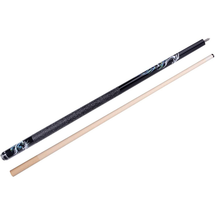 Більярдний кий AB Earth 2-х частинний, 147,3 см, з ірландським лінолеумом, ручна розпис, 21oz, зелений (чорний)