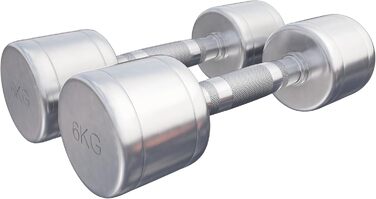 Гантелі GORILLA SPORTS 2-30 кг, хромована сталь, рифлені, антиковзкі, набір з підставкою або без, круглі короткі гантелі для фітнесу