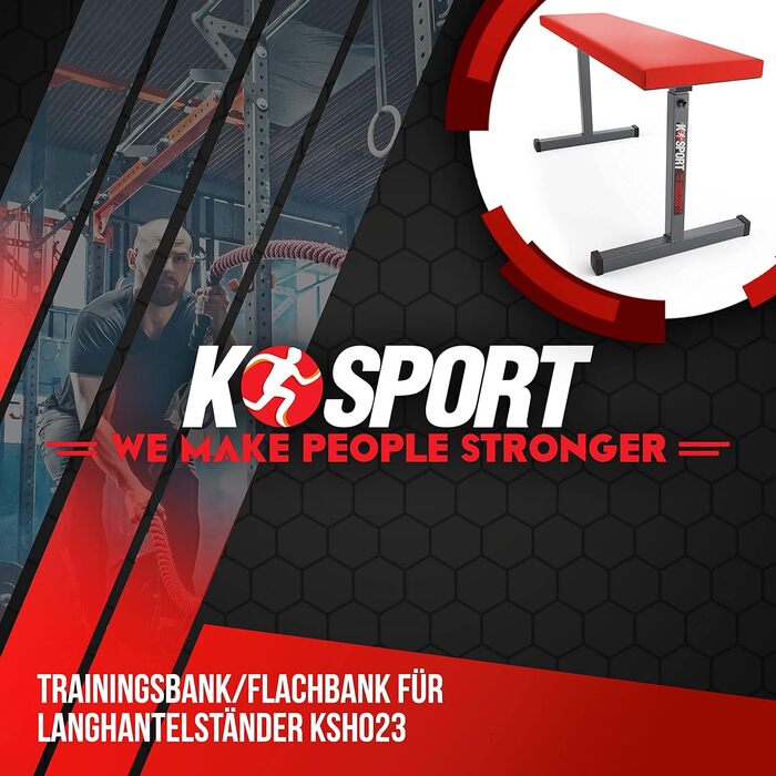K-Sport: Лавка для тренувань вдома до 270 кг, зручна універсальна гантельна лава для штанги та гантелей, станція для силових тренувань, з e-book