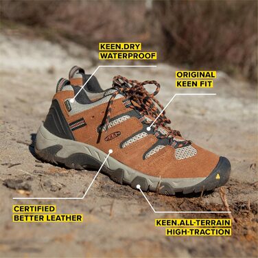 Чоловічі водонепроникні трекінгові черевики KEEN Headout Low Height - Bison Fossil Orange, 45 EU