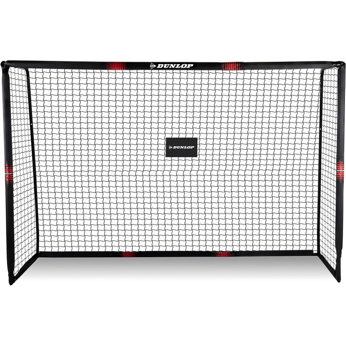 Футбольні ворота Dunlop 300x200x120 см для саду, для дітей та дорослих, металеві, чорні/червоні, для тренувань у приміщенні та на вулиці