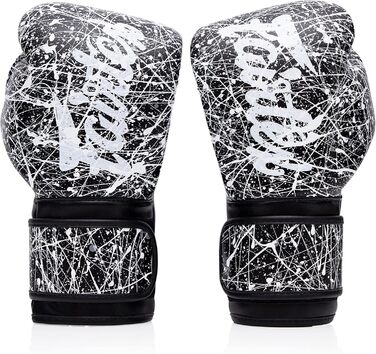 Боксерські рукавички Fairtex BGV14 для Муай Тай та кікбоксингу, тренувальні, 12 oz, чорні/білі, унісекс, для дітей і дорослих