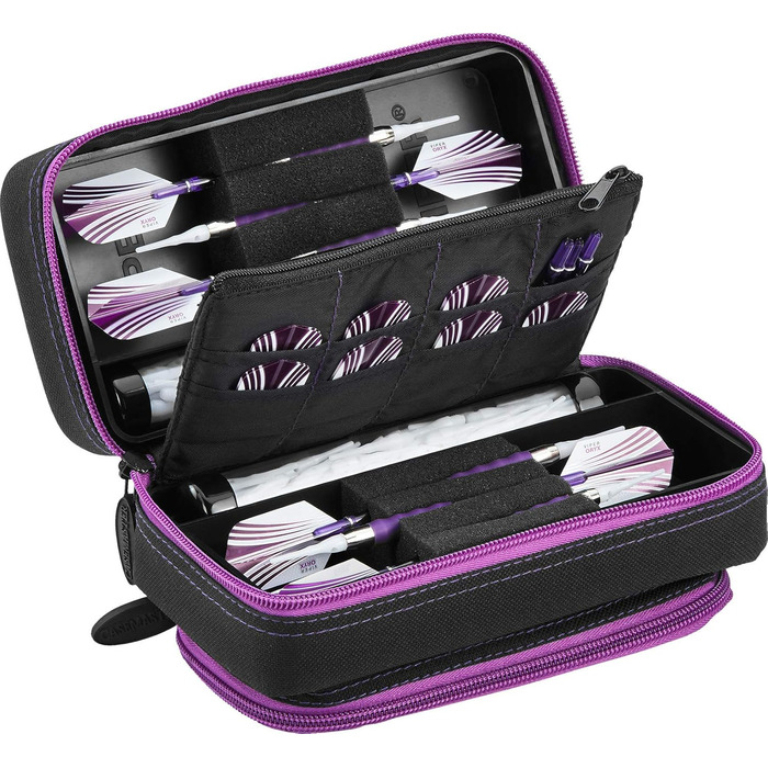 Футляр Casemaster Plazma Pro для 6 дротиків (м'які та сталеві), з великою передньою кишенею для телефону, відділеннями для насадок, амазонітовий кант