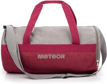 Дитяча спортивна сумка meteor 25л кругла для спортзалу, плавання, подорожей, фіолетово-сіра