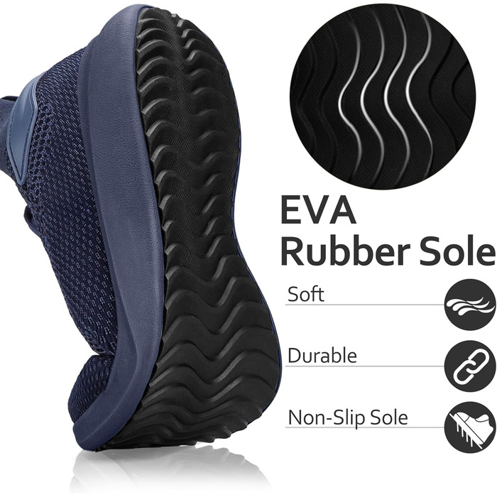 Чоловічі кросівки для бігу та занять спортом: легкі, дихаючі, модель Slip-on, колір - темно-синій, розмір 42 EU