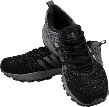 Чоловічі та жіночі кросівки для бігу та спорту, повсякденне взуття, outdoor, великі розміри (43 EU, чорний, темно-сірий)