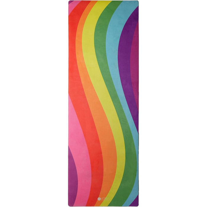 Йога-мат Yoga Design Lab Combo Rainbow 3.5 мм, нековзкий, натуральний каучук, рушник-килимок 2-в-1, з ременем для перенесення, для інтенсивних тренувань