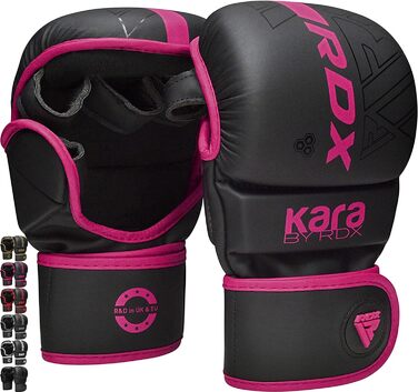 RDX MMA рукавички для бойових мистецтв, рожеві, XS-S, шкіра Maya Hide, для греплінгу, спарингу, муай тай, кікбоксингу, фріфайту та боксу
