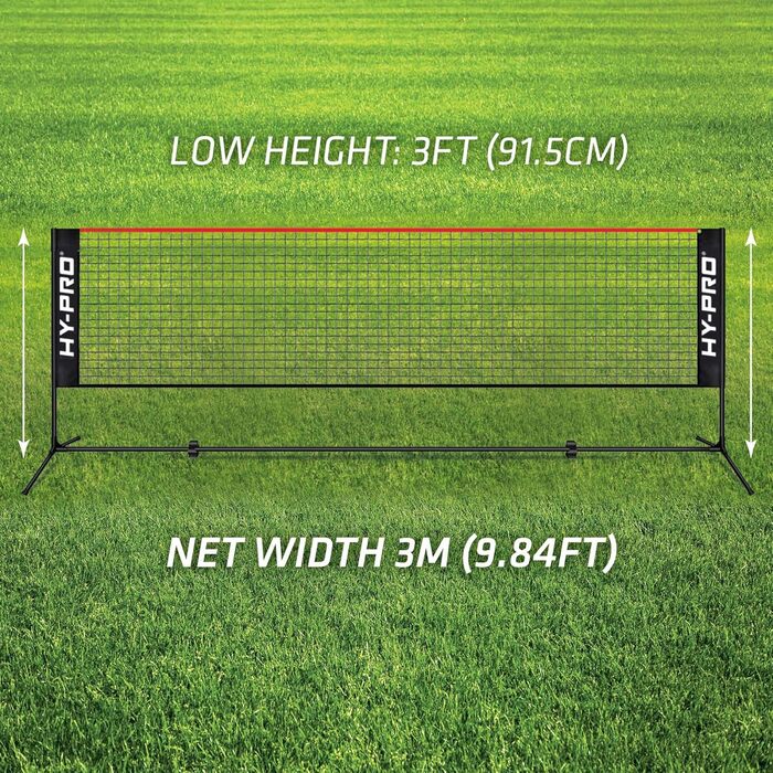 Регульована сітка Hy-Pro для бадмінтону, тенісу, піклболу та волейболу – 1,9 м висота, 3/4 м ширина, легка, з сумкою, для дітей та дорослих