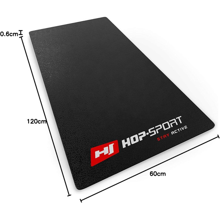 Захисний килимок Hop-Sport з ПВХ 0,6 мм для фітнесу і тренажерів, вибір розміру