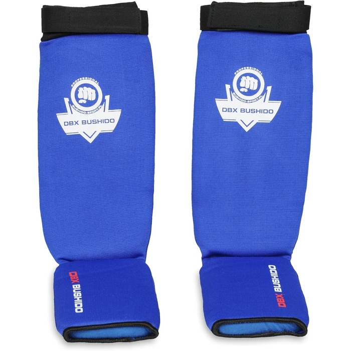 Захист для гомілки DBX Bushido Sport Flexibler L синій – для тайського боксу, ММА, кікбоксингу, анатомічна посадка