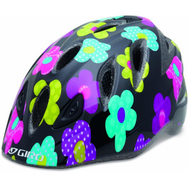 Дитячий велосипедний шолом Giro Rascal 50-54 см, чорний/рожевий, Fab Flowers