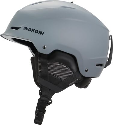 Шолом гірськолижний та сноубордний для чоловіків, жінок та дітей, регульований розмір, 3-рівнева вентиляція, міцна PC-оболонка з EPS-піною (білий/сірий, L: 58-62 см)