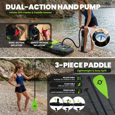 SUP Board PLANETEN надувний 320-335 см до 150 кг, комплект для початківців