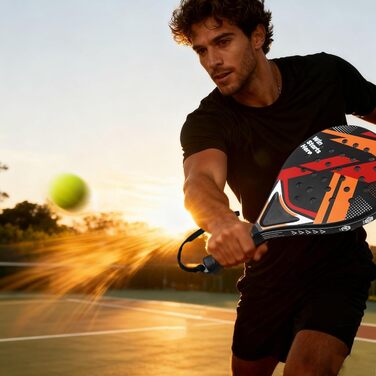 Набір для пляжного тенісу (2 ракетки) Padelschläger ABS/EVA, з м'ячами та сумкою для перенесення - для дорослих, чорно-червоний