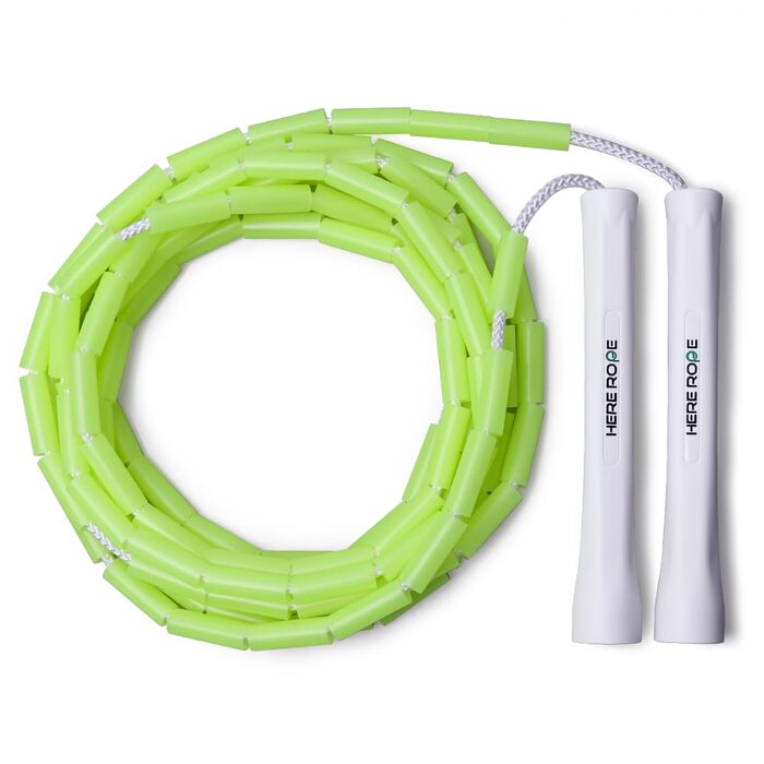 Стрибкове канат Perlen з нерозривними ручками та міцними кульками для фітнесу, регульований 3м, для дорослих, чоловіків та жінок, яскраво-зелений