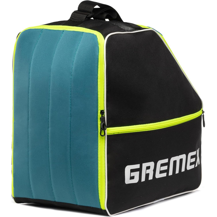 Чохол для лижних черевиків з відділенням для шолома - Водонепроникний рюкзак для лижних черевиків та шолома, з титановими швами, для транспортування, подорожей та захисту спорядження (Чорний + Бірюзовий)