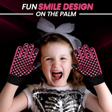 Водонепроникні дитячі рукавички для велосипеда, рукавички для дівчаток та хлопчиків, рукавички з сенсорним екраном для дітей 4-12 років, неслизькі та теплі, спортивні рукавички Softshell розмір Medium [6-8] рожеві