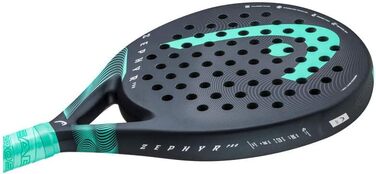 Падельна ракетка Head Zephyr Pro 2023, кругла, 365 г, чорна/синьо-зелена