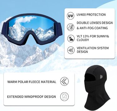 Шкільний шолом з маскою та захисними окулярами DXH816: унісекс, зйомні навушники, дихаючий, амортизуючий, захист від УФ-променів, регульований, для сноуборду та лижного спорту, матовий чорний + маска + окуляри, розмір M