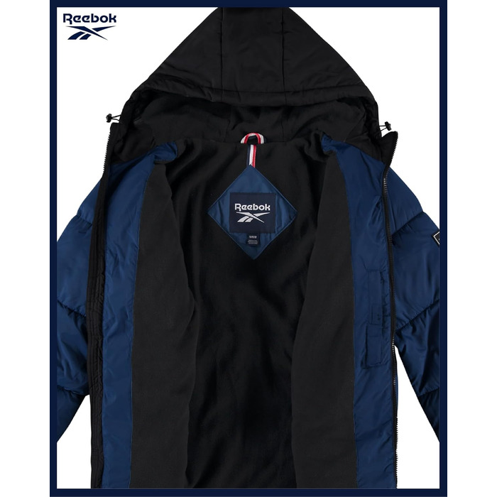 Куртка чоловіча Reebok Rbk Heavy Puffr V2, утеплена синтетичним пухом, оливково-листяна (5XL, Batik Blue)