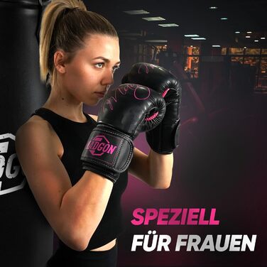 MADGON Боксерські рукавички для жінок - преміум якість, для кікбоксингу, MMA, спарингу, муай-тай, боксу - 10oz, камуфляж/рожевий