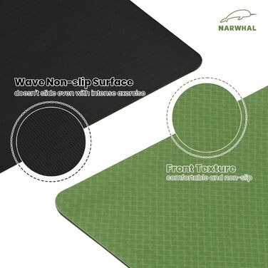 Килимок для йоги Narwhal TPE 190x80x0.6 см - антиковзаючий, для фітнесу, спорту та занять вдома